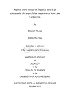 Aspects of the biology of Ergasilus sarsi a gill ectoparasite of Lamprichthys tanganicanus from Lake Tanganyika