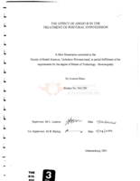 The effect of Angio® in the treatment of postural hypotension