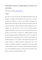 Beyond utilitarian economics : a capability approach to energy poverty and social suffering