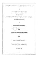 Adopting a constitution as a function of the governing body