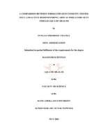 A comparison between whole effluent toxicity testing (wet) and active biomonitoring (abm) as indicators of in stream aquatic health