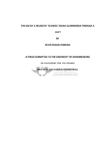 The use of a heliostat to direct solar illuminance through a duct