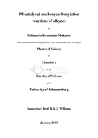 Pd-catalysed methoxycarbonylation reactions of alkynes
