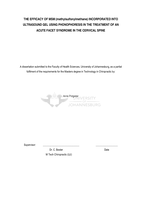 The efficacy of MSM (methylsulfonylmethane) incorporated into ultrasound gel using phonophoresis in the treatment of an acute facet syndrome in the cervical spine