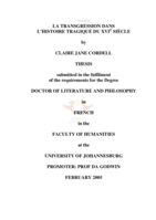 La transgression dans l'histoire tragique du XVIe siècle