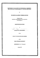 Responsibility as an aspect of professional commitment : implications for the management of teacher competence