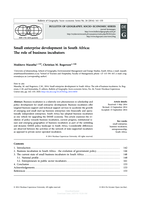 Small enterprise development in South Africa : the role of business incubators