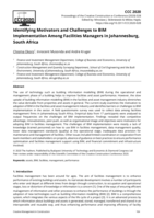 Identifying motivators and challenges to BIM implementation among facilities managers in Johannesburg, South Africa