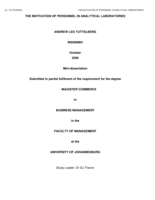 The motivation of personnel in analytical laboratories