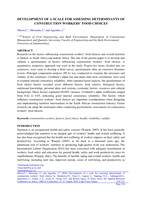 Development of a scale for assessing determinants of construction workers’ food choices