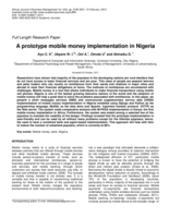 A prototype mobile money implementation in Nigeria