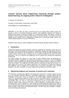Lessons learned about engineering reasoning through project-based learning : an ongoing action research investigation