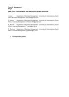 Employee contentment and innovative work behavior