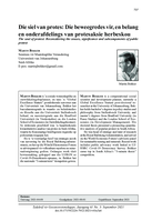 Die siel van protes: Die beweegredes vir, en belang en onderafdelings van protesaksie herbeskou The soul of protest: Reconsidering the causes, significance and subcomponents of public protest
