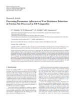 Processing parameters influence on wear resistance behaviour of friction stir processed Al-TiC composites
