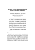 Key success factors for supply chain sustainability in COVID-19 pandemic: an ISM approach
