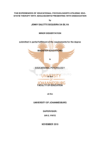 The experiences of educational psychologists utilizing ego-state therapy with adolescents presenting with dissociation