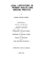Legal limitations in primary health care nursing practice