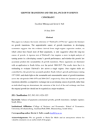 Growth transitions and the balance-of-payments constraint