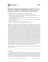 Children’s independent mobility to school in seven European countries : a multinomial logit model