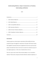 Intellectualizing Medicine : a&nbsp;reply to commentaries on “Prediction, Understanding, and Medicine”