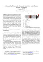 A sustainable solution for electricity generation using thermo-acoustic technology