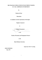 The strategic implications of electronic trading on the corporate environment