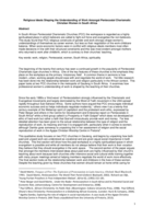 Religious ideals shaping the understanding of work amongst Pentecostal Charismatic Christian women in South Africa