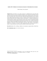 Quality of life : validation of an instrument and analysis of relationships between domains
