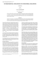 Environmental influences on industrial relations.