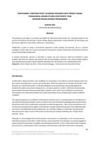 Positioning ‘constructivist’ academic research into project-based pedagogical design studies for fourth year interior design degree programmes