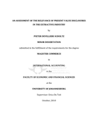 An assessment of the relevance of present value disclosures in the extractive industry