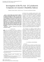 Investigation of the fly ash - β cyclodextrin composite on concrete’s durability indexes