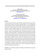 Female School Leaders and the Fourth Industrial Revolution in South Africa