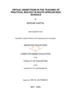 Virtual dissections in the teaching of practical biology in South African high schools.