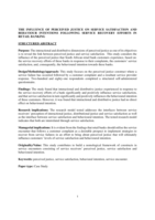 The influence of perceived justice on service satisfaction and behaviour intentions following service recovery efforts in retail banking