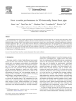 Heat transfer performance in 3D internally finned heat pipe