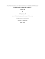 Enhancing democracy through public participation process during COVID-19 pandemic : a review