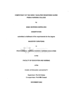 Competency of the newly qualified registered nurse from a nursing college