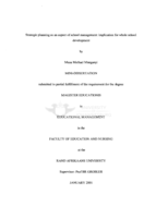 Strategic planning as an aspect of school management: implication for whole school
