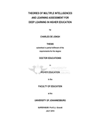 Theories of multiple intelligences and learning assessment for deep learning in higher education