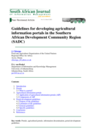Guidelines for developing agricultural information portals in the Southern African Development Community Region (SADC)