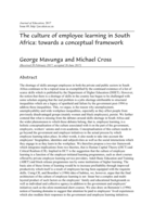 The culture of employee learning in South Africa : towards a conceptual framework