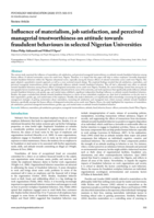 Influence of materialism, job satisfaction, and perceived managerial trustworthiness on attitude towards fraudulent behaviours in selected Nigerian Universities