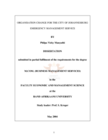 Organisation change for the City of Johannesburg emergency management service.