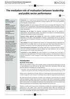 The mediation role of motivation between leadership and public sector performance