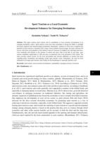 Sport tourism as a local economic development enhancer for emerging destinations