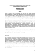 Cultivating sustainable thinking through employing a student-centered learning approach