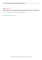 Wear behaviour of cast aluminium silicon (Al-Si) alloy in Dot 4 brake fluid