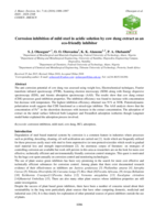 Corrosion inhibition of mild steel in acidic solution by cow dung extract as an eco-friendly inhibitor